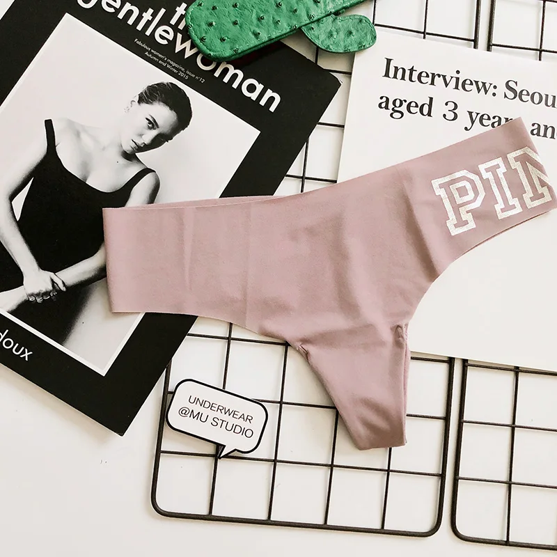 Sexy Women G String Underwear Panties Seamless PINK Letter Thongs Briefs Soft Heart Lingerie Low Waist Lady Erotic Girls Thong Sexy Women G String Underwear Panties Seamless PINK Letter Thongs Briefs Soft Heart Lingerie Low Waist Lady Erotic Girls Thong