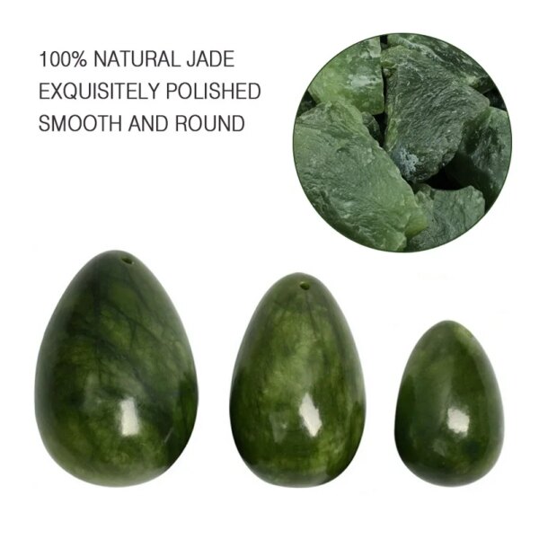 Natural Jade Yoni Egg Vaginal Muscles Tightening Ben Wa Ball Women Pelvic Floor Muscle Kegel Exercise Massage Eggs