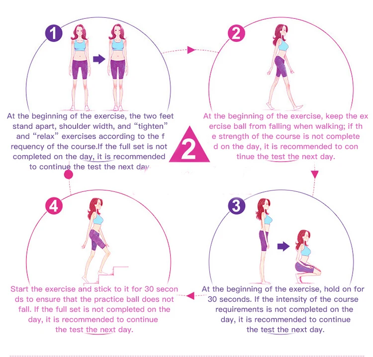 Women Metal Egg Kegel Exercise Vaginal Balls Yoni Egg 4pcs Ben Wa Ball Geisha Ball Tighten Pelvic Floor Muscles Exercise Massage
