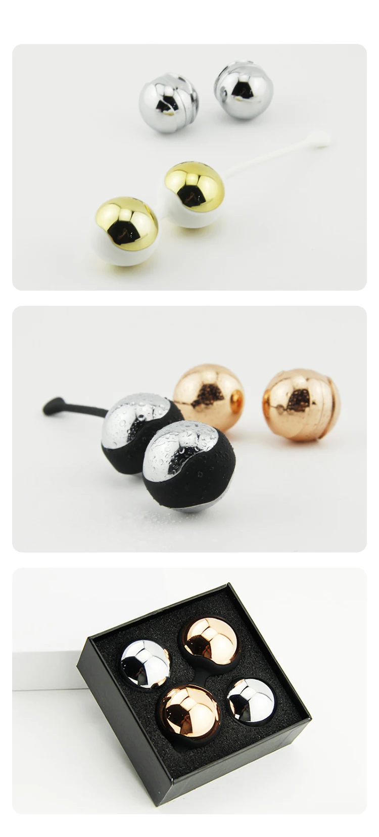 Women Metal Egg Kegel Exercise Vaginal Balls Yoni Egg 4pcs Ben Wa Ball Geisha Ball Tighten Pelvic Floor Muscles Exercise Massage
