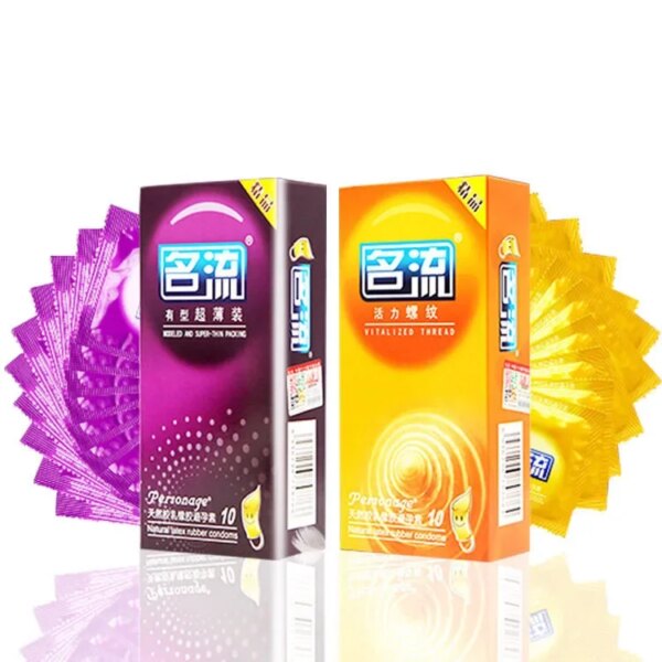 PERSONAGE 60PCS Condoms Ultra Thin Particle Spike Condom Spike Intimate Lubricated Adult Sex Product Contraception for Men