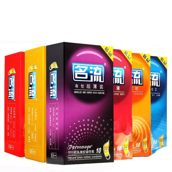 PERSONAGE 60PCS Condoms Ultra Thin Particle Spike Condom Spike Intimate Lubricated Adult Sex Product Contraception for Men