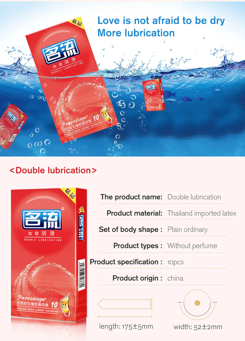 PERSONAGE 60PCS Condoms Ultra Thin Particle Spike Condom Spike Intimate Lubricated Adult Sex Product Contraception for Men