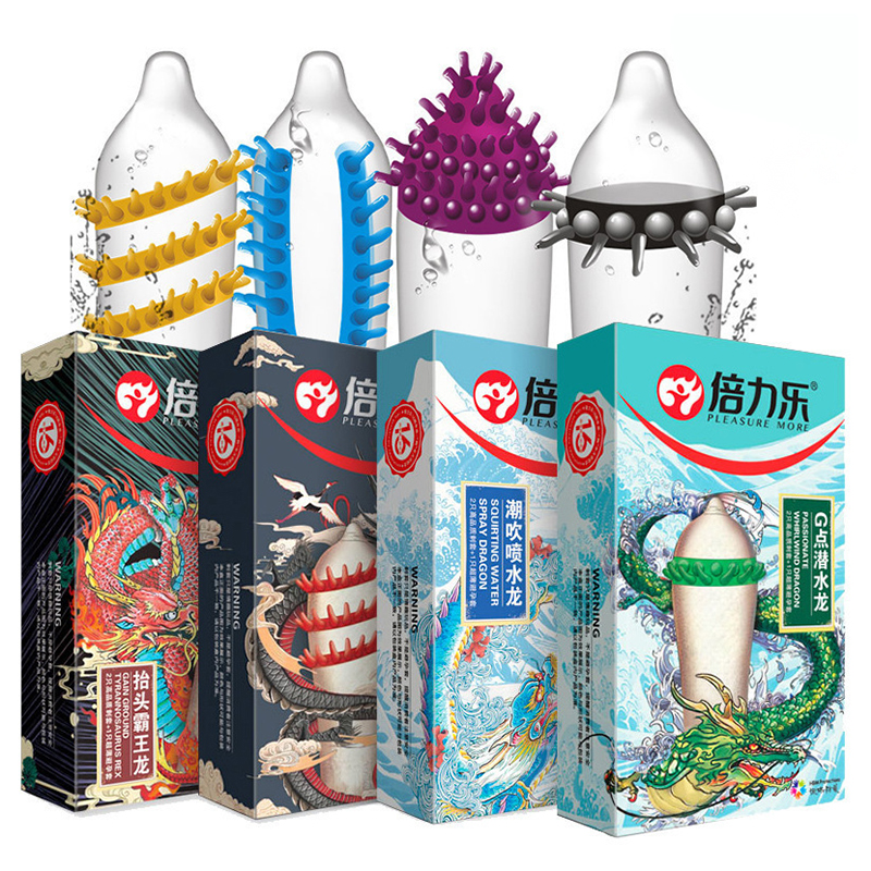 Dotted Condoms for Men Adult Sex Toys Spike Ribbed G-spot Vaginal Stimulation Cock Condom Contraception Sensitive Penis Sleeves