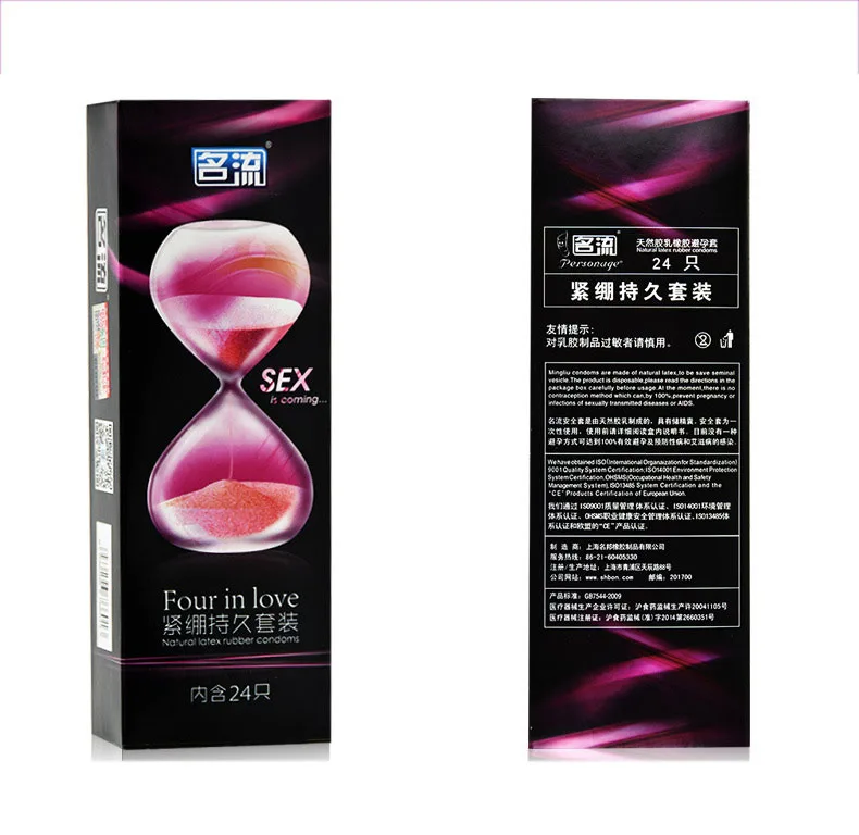 30/24 Pcs 4 Types Condoms Natural Latex Adult Safer Super Lubricated Ultra Thin Penis Sleeve Contraception for Men Sex Toys