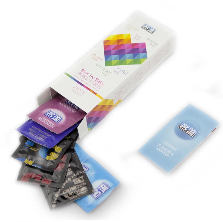 30/24 Pcs 4 Types Condoms Natural Latex Adult Safer Super Lubricated Ultra Thin Penis Sleeve Contraception for Men Sex Toys