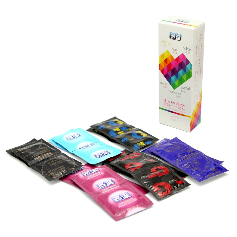 30/24 Pcs 4 Types Condoms Natural Latex Adult Safer Super Lubricated Ultra Thin Penis Sleeve Contraception for Men Sex Toys