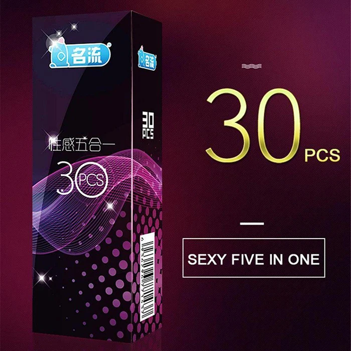 30/24 Pcs 4 Types Condoms Natural Latex Adult Safer Super Lubricated Ultra Thin Penis Sleeve Contraception for Men Sex Toys
