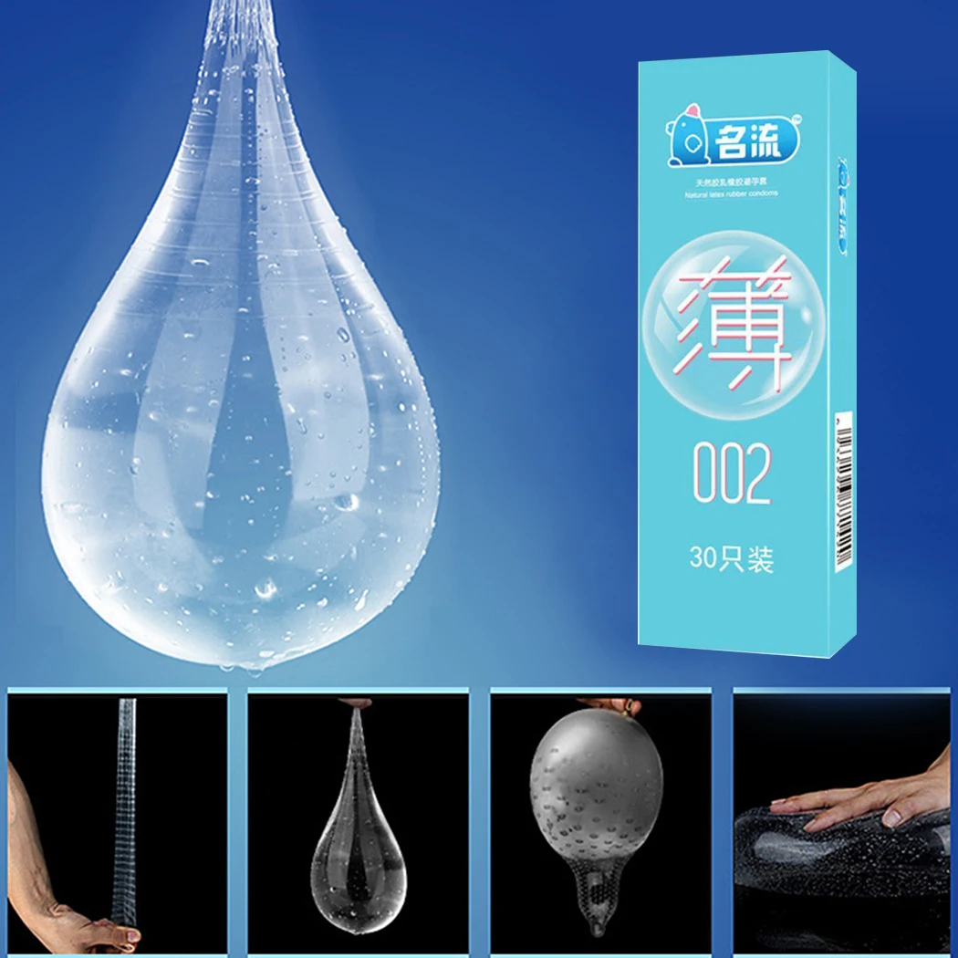 30/24 Pcs 4 Types Condoms Natural Latex Adult Safer Super Lubricated Ultra Thin Penis Sleeve Contraception for Men Sex Toys