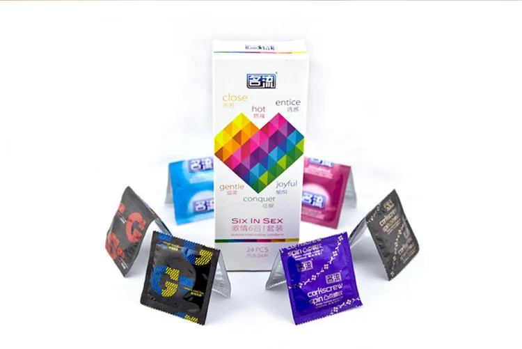 30/24 Pcs 4 Types Condoms Natural Latex Adult Safer Super Lubricated Ultra Thin Penis Sleeve Contraception for Men Sex Toys
