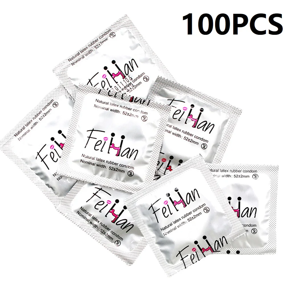 Smooth Natural Latex Condom Ultra Thin Condoms Sex Tools Penis Sleeve for Men Contraception Sex Product Condones 100/50/30/10Pcs