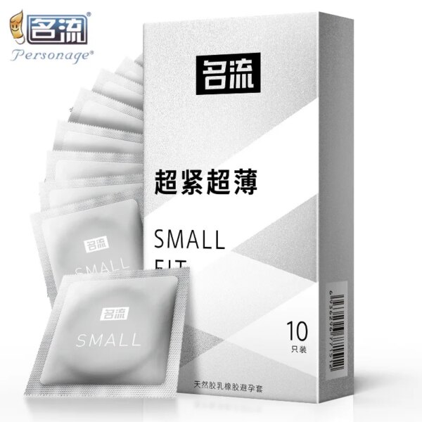 PERSONAGE ALL Small condom 45mm 49mm Tight Ribed Spikes Condoms Long Delayed Pleasure Latex Penis Sleeve Safe Lubricantion Toys