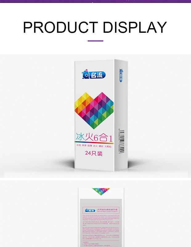 24/96PCS Ice Fire Condoms Sex Toys For Men Adult Penis Sleeve High Quality Six Kinds Condom Couple Contraception Sexy Supplies