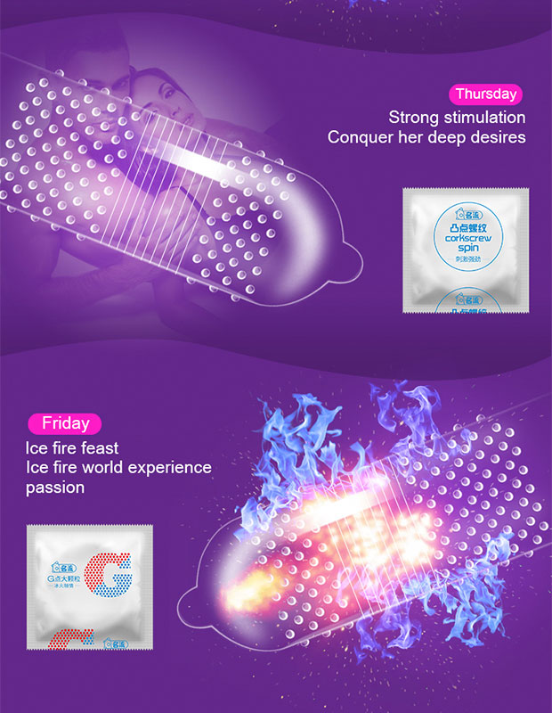 24/96PCS Ice Fire Condoms Sex Toys For Men Adult Penis Sleeve High Quality Six Kinds Condom Couple Contraception Sexy Supplies