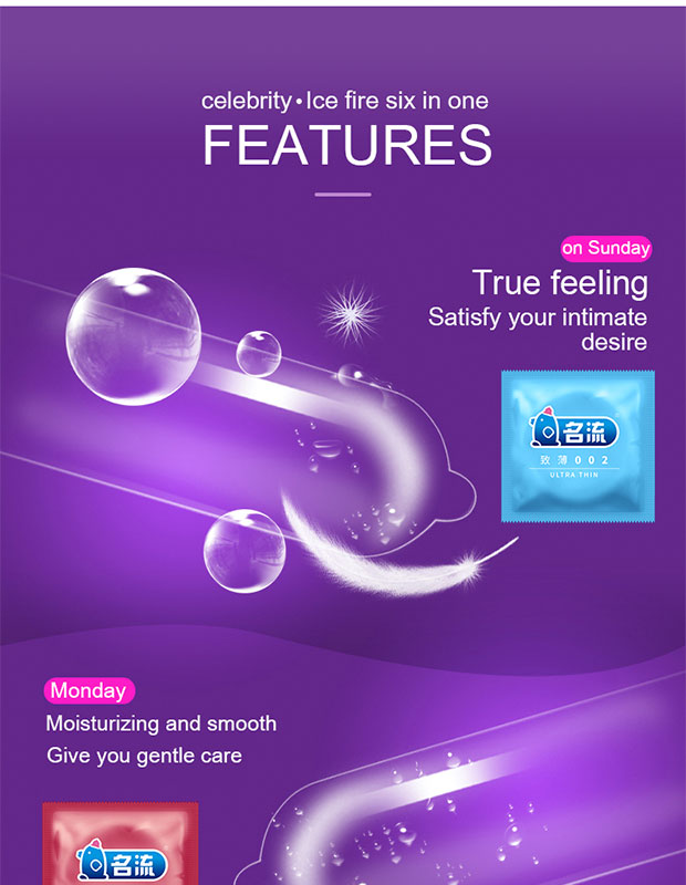 24/96PCS Ice Fire Condoms Sex Toys For Men Adult Penis Sleeve High Quality Six Kinds Condom Couple Contraception Sexy Supplies