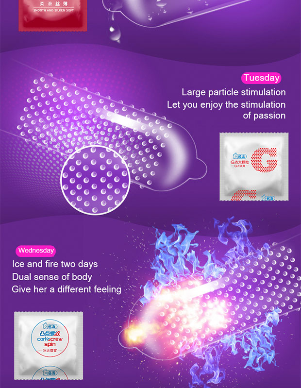 24/96PCS Ice Fire Condoms Sex Toys For Men Adult Penis Sleeve High Quality Six Kinds Condom Couple Contraception Sexy Supplies