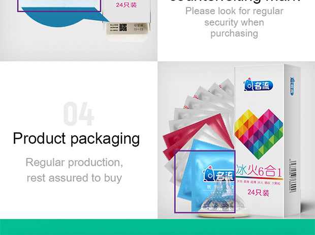 24/96PCS Ice Fire Condoms Sex Toys For Men Adult Penis Sleeve High Quality Six Kinds Condom Couple Contraception Sexy Supplies