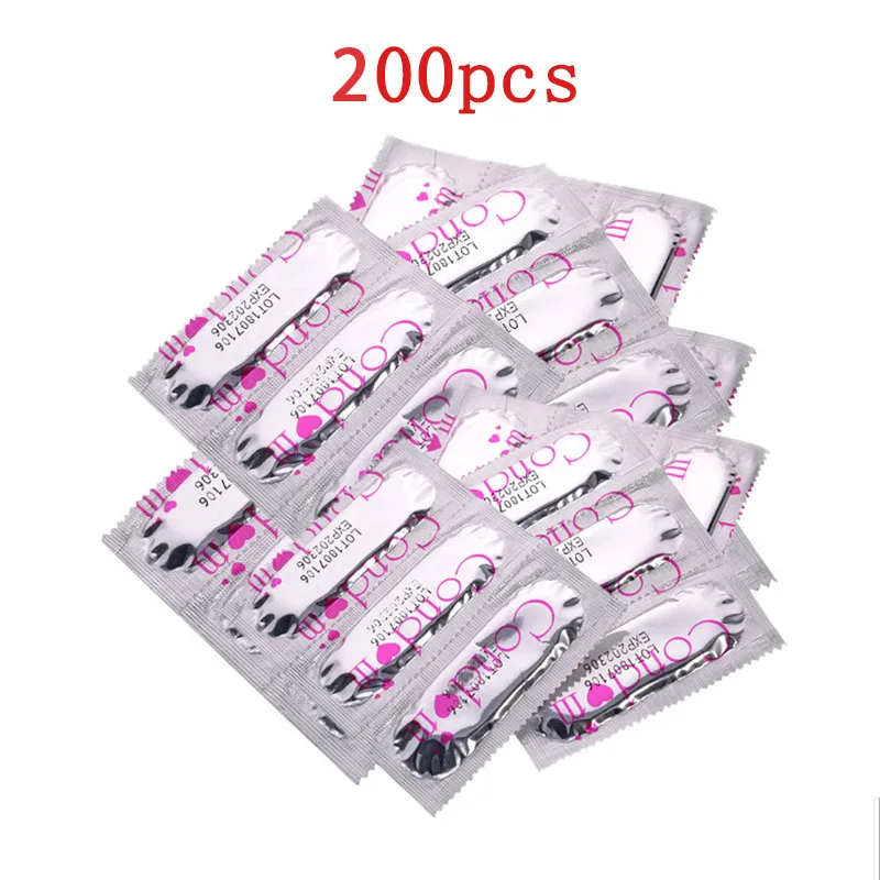 200/100pcs Condoms for Men Delay Large Oil Sex Smooth G Spot Condoms Intimate Erotic Toy Men Safer Contraception Female Condom