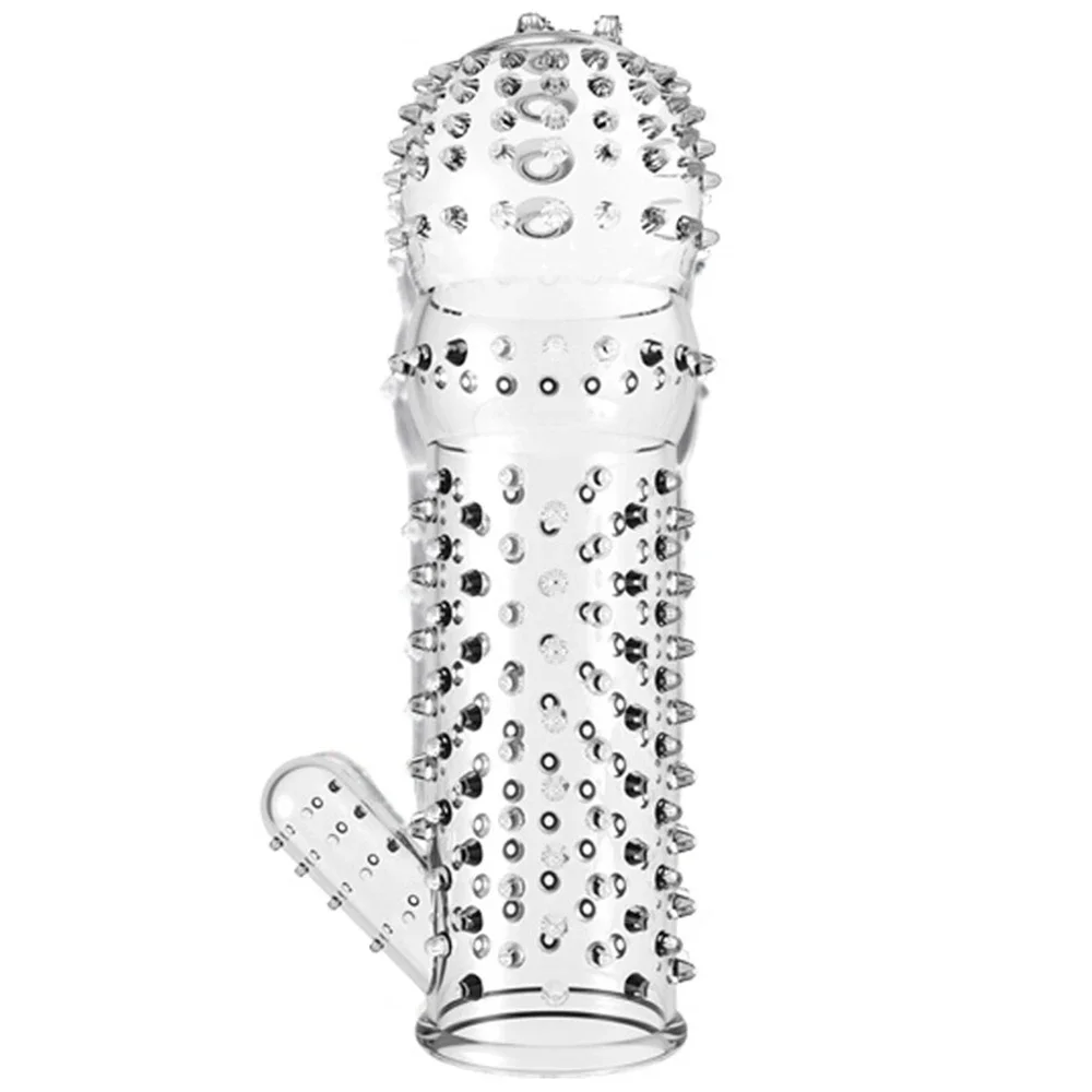 Spike Penis Sleeve Reusable Condoms Sex Toys for Men Delay Ejaculation Penis Sleeve Contraception Cock Ring Extender 남성전용기구