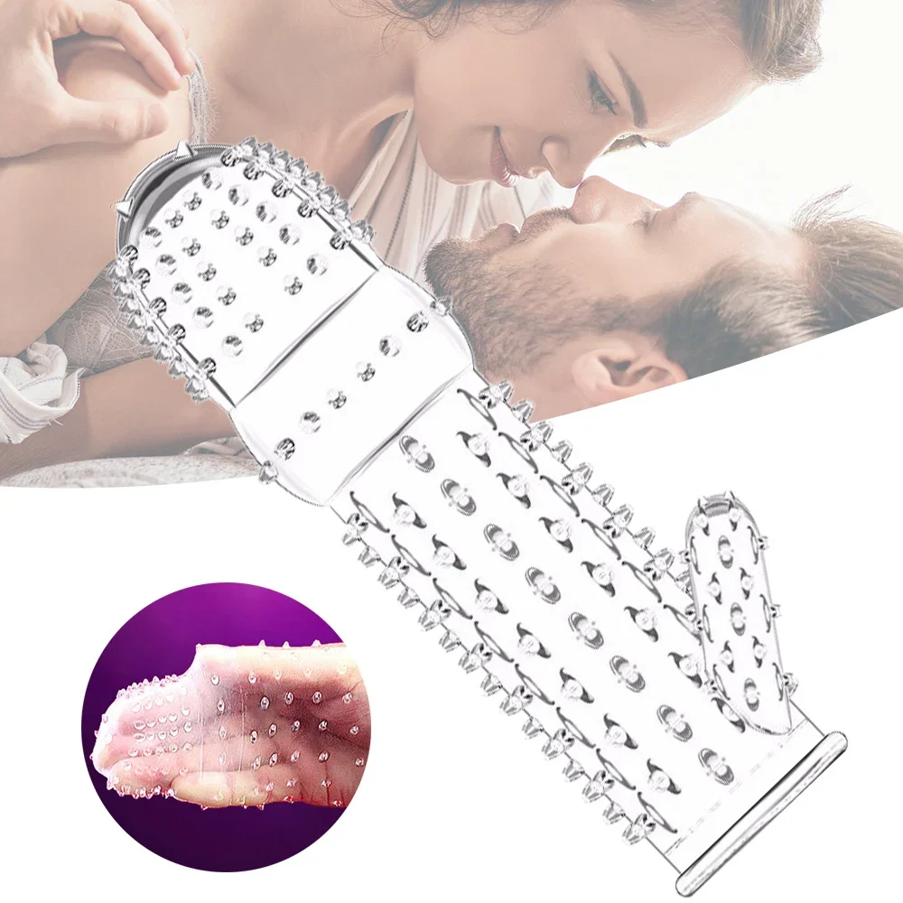 Spike Penis Sleeve Reusable Condoms Sex Toys for Men Delay Ejaculation Penis Sleeve Contraception Cock Ring Extender 남성전용기구