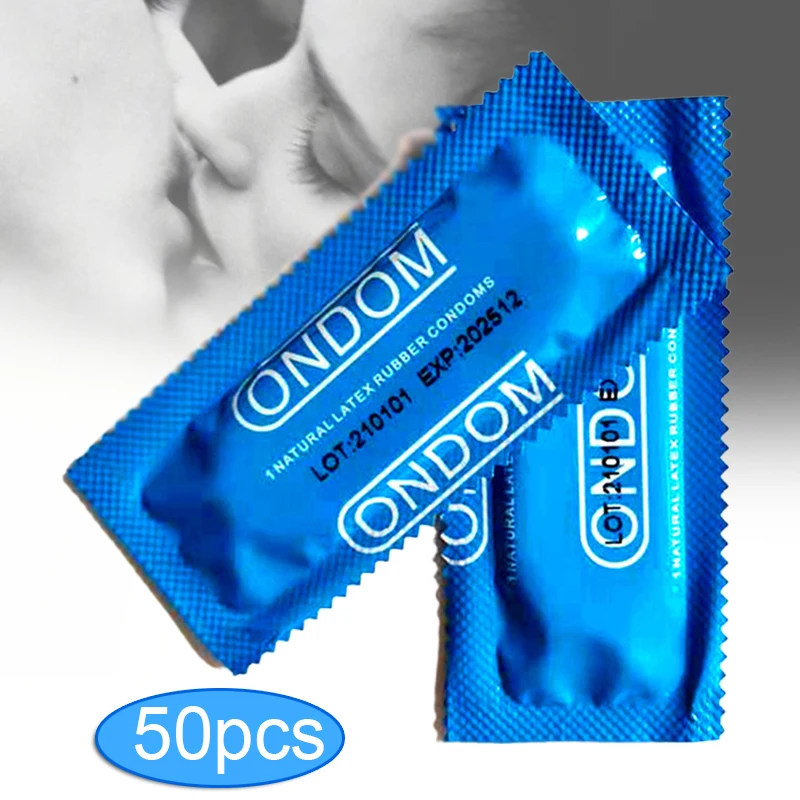 50pcs Lubricated Condoms Sexual Sex Toys Large Oil Penis Sleeves for Adult Men Ultra Thin Stimulation Condom Sex Products