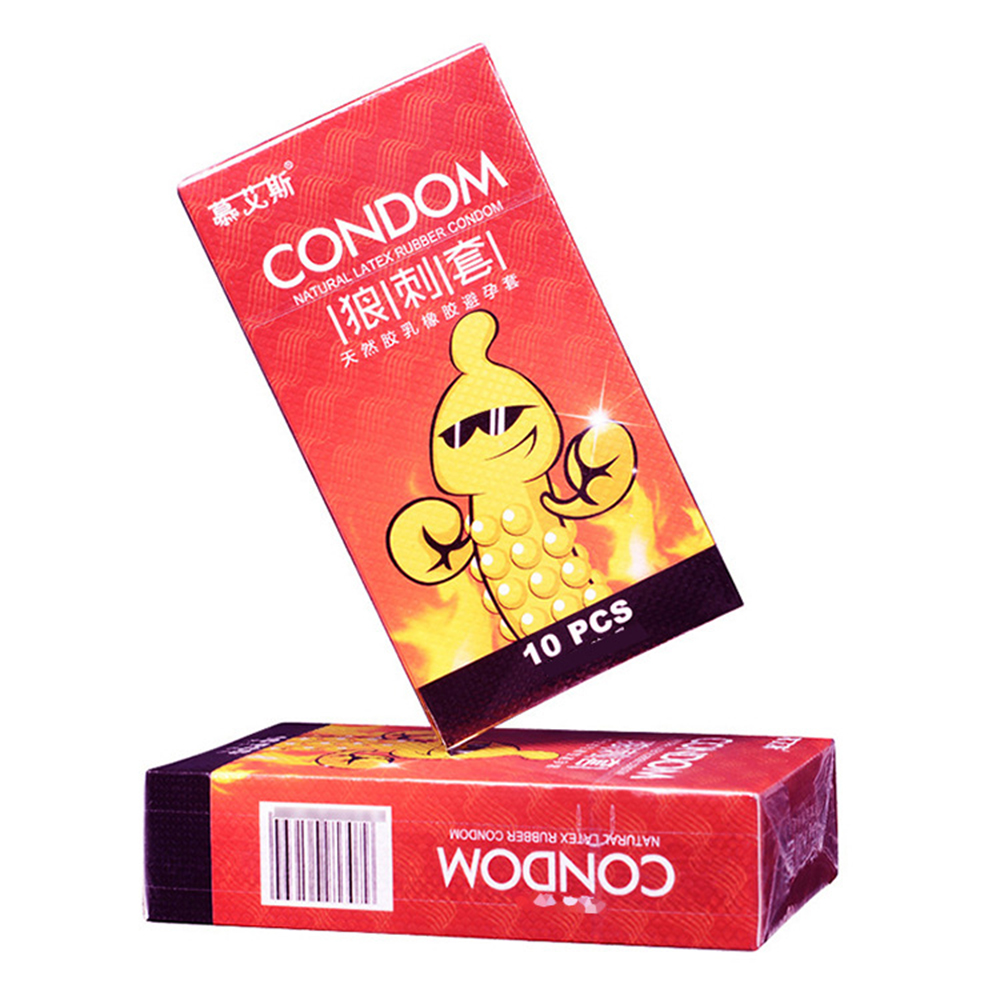 G spot Condoms 10PCS Particles for long sex Delay Ejaculation thin Condoms Big dotted Stimulation Penis Sleeves Adult Sex Toys