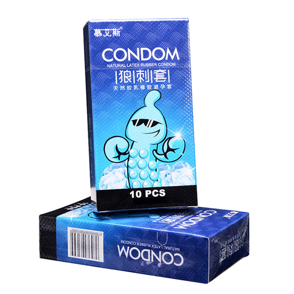 G spot Condoms 10PCS Particles for long sex Delay Ejaculation thin Condoms Big dotted Stimulation Penis Sleeves Adult Sex Toys