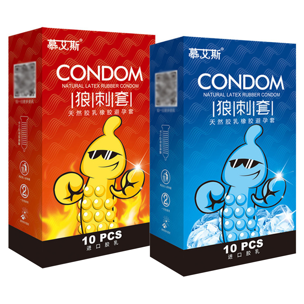 G spot Condoms 10PCS Particles for long sex Delay Ejaculation thin Condoms Big dotted Stimulation Penis Sleeves Adult Sex Toys