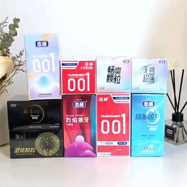 Ultra Thin Condoms Long-lasting For Men Sex Ejaculation Delay Latex Condom Hyaluronic Acid 0.01 Penis Sleeve For Adults Sex Love