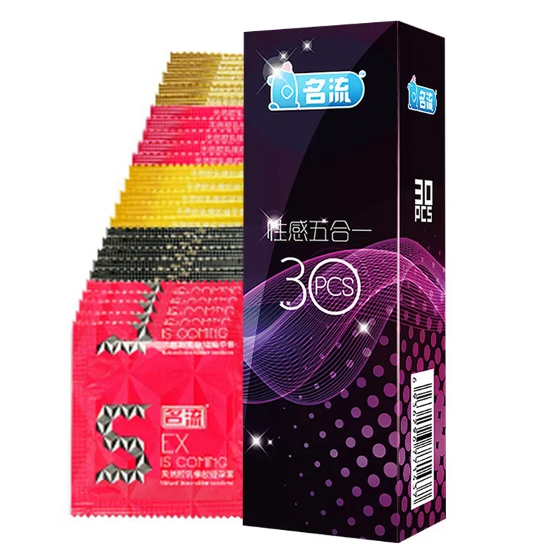 30pcs Condoms for Men Ultra Thin 0.02 Natural Latex Lubricated Cock Condom Intimate Penis Cock Sleeve for Adults 18 Sex Toys