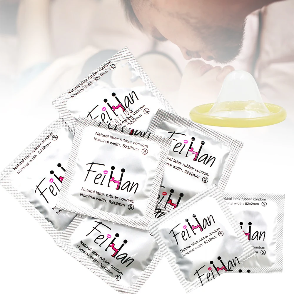Hyaluronic Acid Condom Smooth Natural Latex Cock Penis Sleeve Ultra Thin Sensitively Natural Feel Sex Toys for Couples Sexshop
