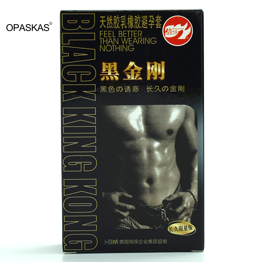 Black Condoms for Men Delay Ejaculation Latex Penis Sleeve Long Lasting Vaginal Condoms Adults Sexulaes Toys Safer Contraception