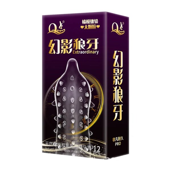 12pcs Men's Condoms With 9D Super Dotted Spikes Sex Toys For Men G Spot Vaginal Stimulation Penis Sleeve Adult Supplies Sex Shop