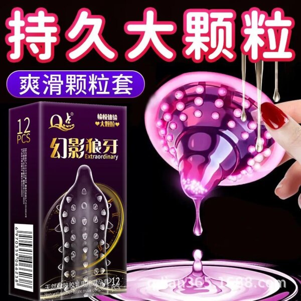 12pcs Men's Condoms With 9D Super Dotted Spikes Sex Toys For Men G Spot Vaginal Stimulation Penis Sleeve Adult Supplies Sex Shop