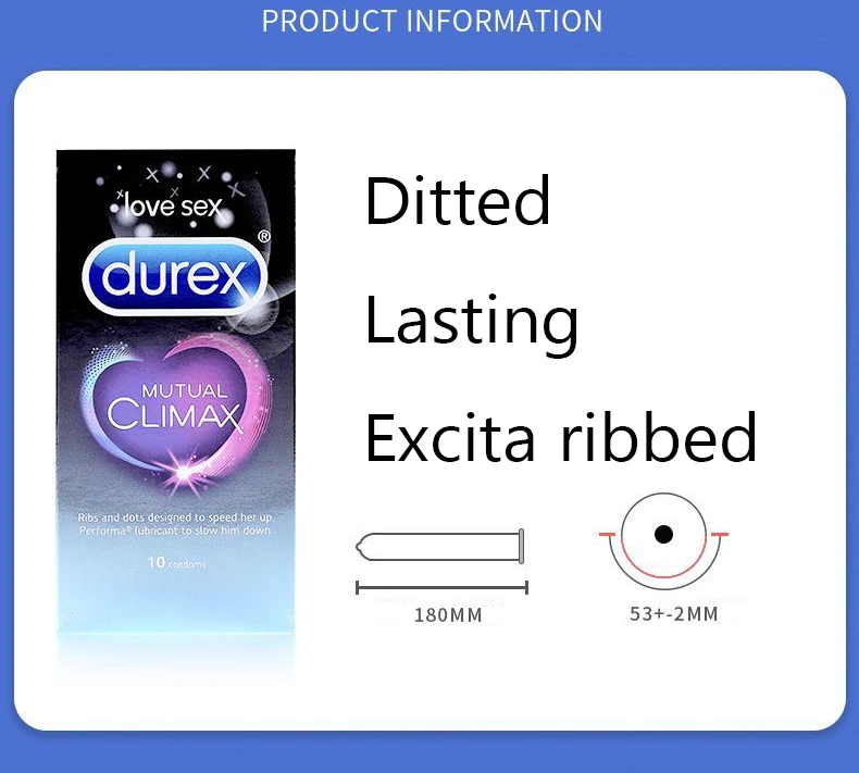 20/10pcs Durex Delay Ejaculation Spike Condoms Ultra Thin Factor Intimate Extra Lubricated Men Contraception Lasting Enlargement
