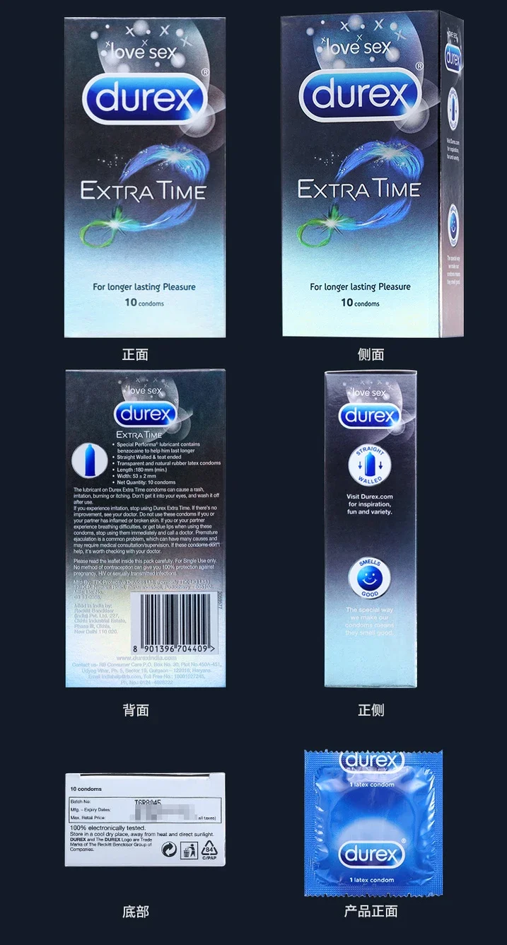 20/10pcs Durex Delay Ejaculation Spike Condoms Ultra Thin Factor Intimate Extra Lubricated Men Contraception Lasting Enlargement