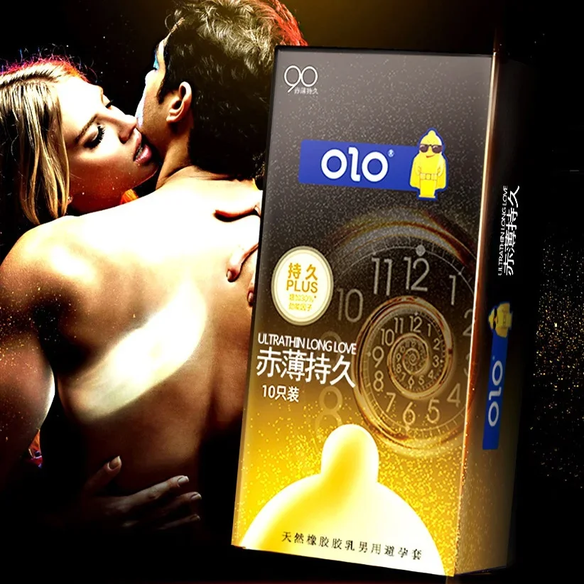 10PCS Super Lasting Condoms for Men Delay Ejaculation Penis Sleeve Dotted Glans Condom Extend Time Erotic Product Adult Sex Toys