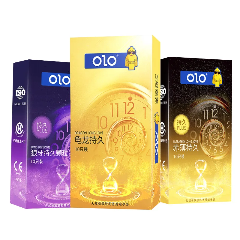 10PCS Super Lasting Condoms for Men Delay Ejaculation Penis Sleeve Dotted Glans Condom Extend Time Erotic Product Adult Sex Toys