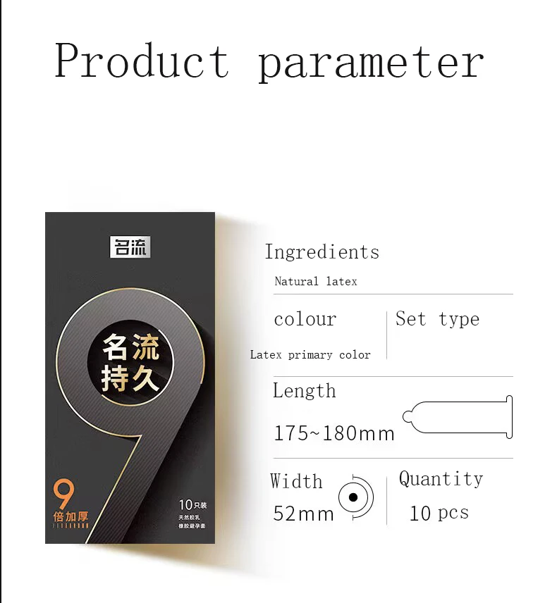 PERSONAGE 027 Super Thick Physical Delay Men Condom Penis Sleeve Long 10pcs Thicken Time Delay Contraception Ejaculation Delay