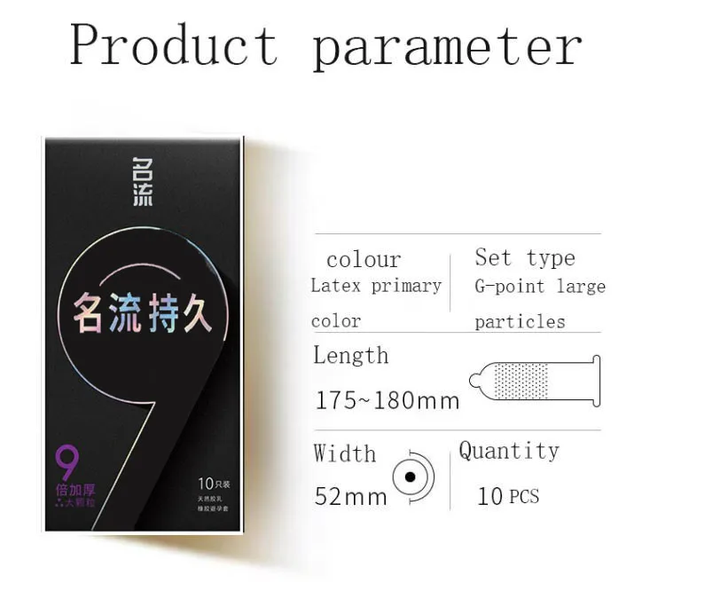 PERSONAGE 027 Super Thick Physical Delay Men Condom Penis Sleeve Long 10pcs Thicken Time Delay Contraception Ejaculation Delay