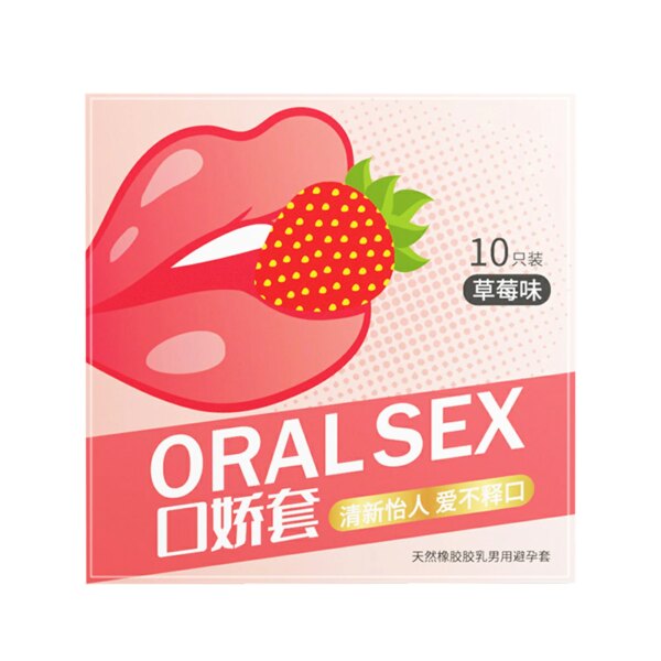 Oral Sex Condoms 10pcs Sex Toys Strawberry Flavor Passionate Contraception Sex Accessories for Men Orgasm Sex Life Sexshop 18+