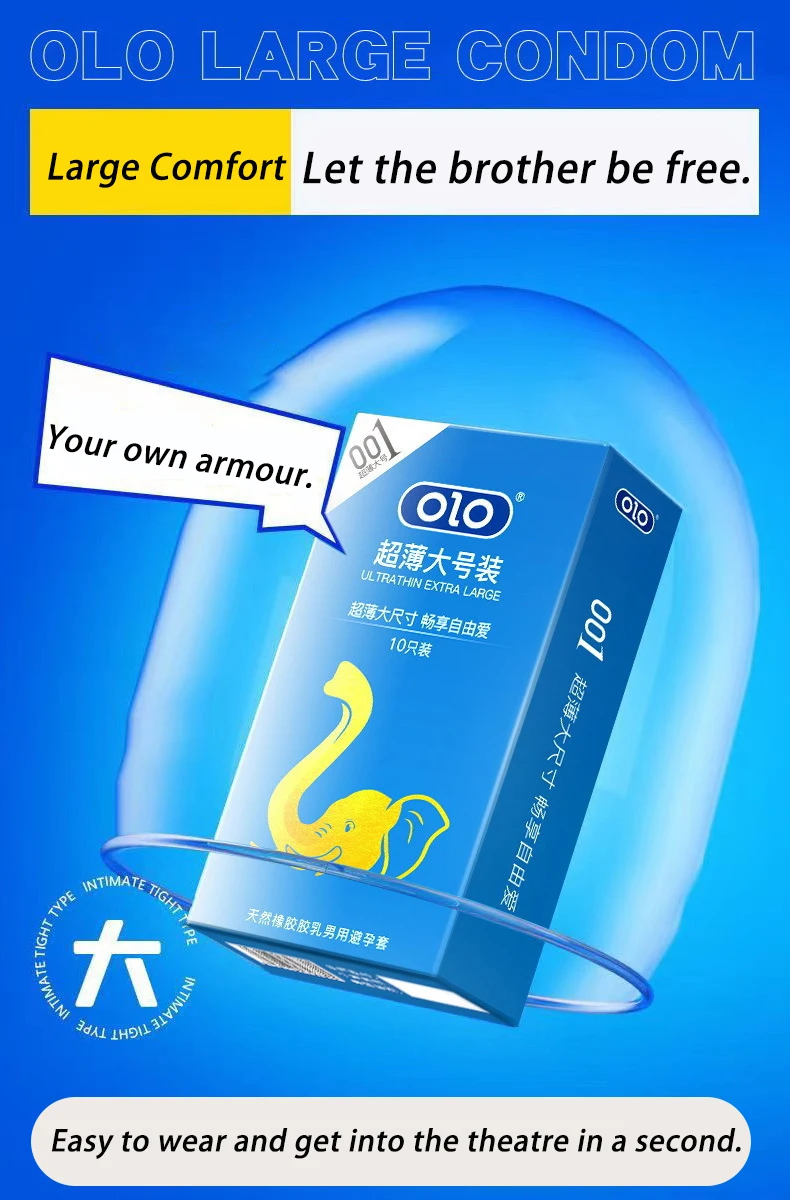 55/56/58/60mm Large Size Condom Natural Latex 50pcs Intimate Penis Sleeves Long Lasting for Men Adult Product Couple Sex Toys