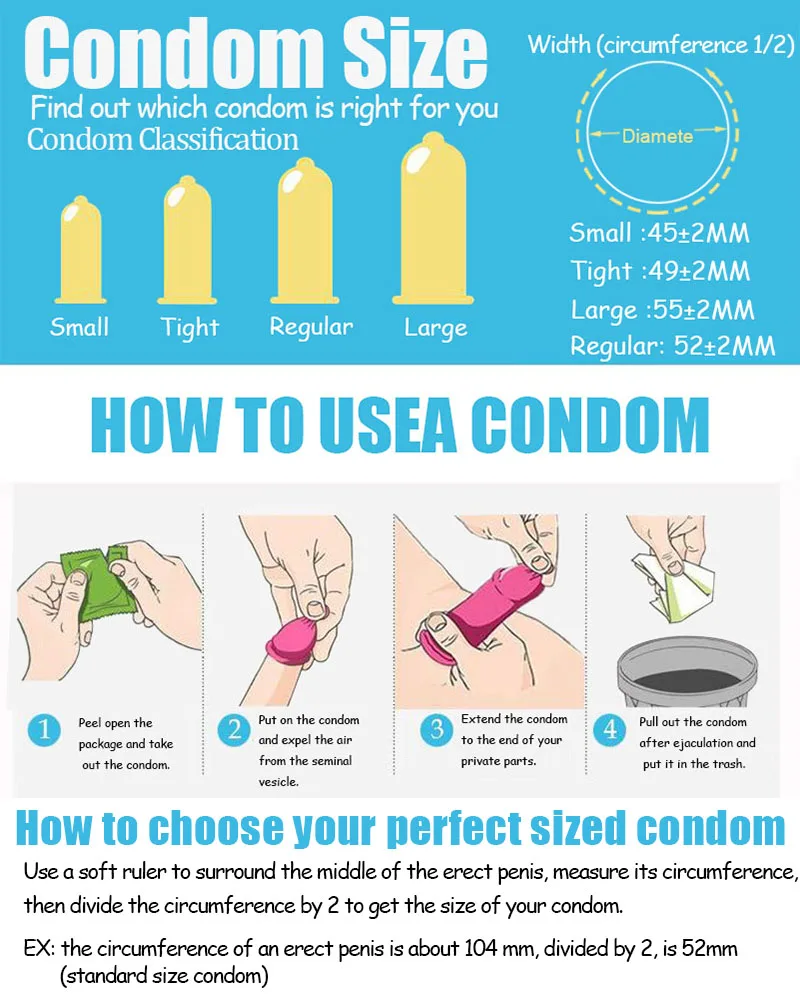 55/56/58/60mm Large Size Condom Natural Latex 50pcs Intimate Penis Sleeves Long Lasting for Men Adult Product Couple Sex Toys