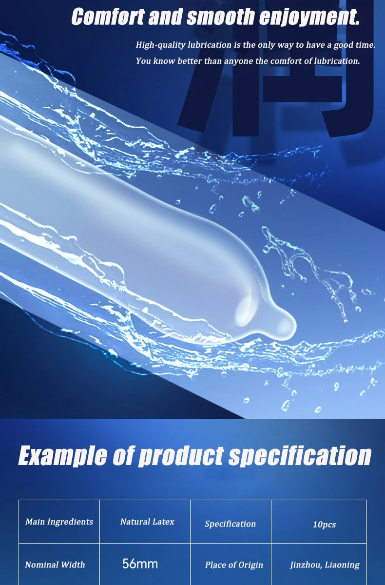 55/56/58/60mm Large Size Condom Natural Latex 50pcs Intimate Penis Sleeves Long Lasting for Men Adult Product Couple Sex Toys