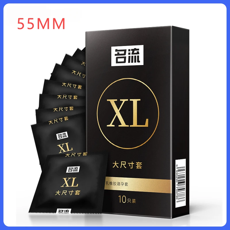 55/56/58/60mm Large Size Condom Natural Latex 50pcs Intimate Penis Sleeves Long Lasting for Men Adult Product Couple Sex Toys