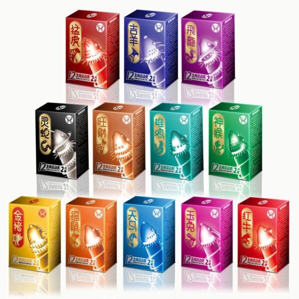 2PCS Natural Latex Condoms For Men Delay Sex 3D Large Particles Penis Sleeve Contraception Supplies Adults Sex Toys
