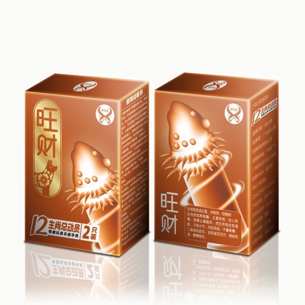 2PCS Natural Latex Condoms For Men Delay Sex 3D Large Particles Penis Sleeve Contraception Supplies Adults Sex Toys