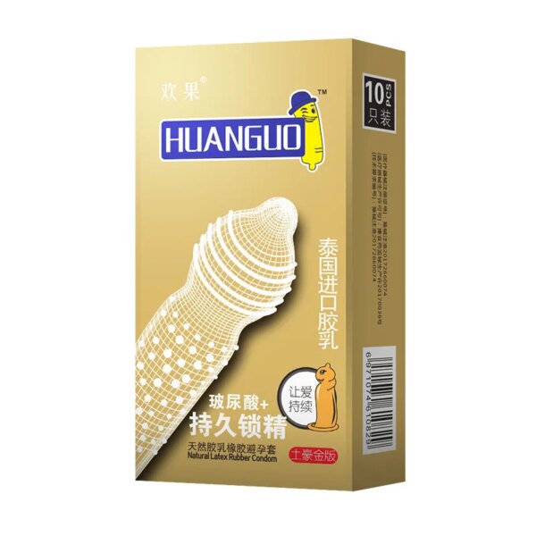 10PCS Nature Latex Condom Super Lubrication Large Particles G-spot Sex Delay Condom Sensitive Condoms for Men Adults Sex Toy