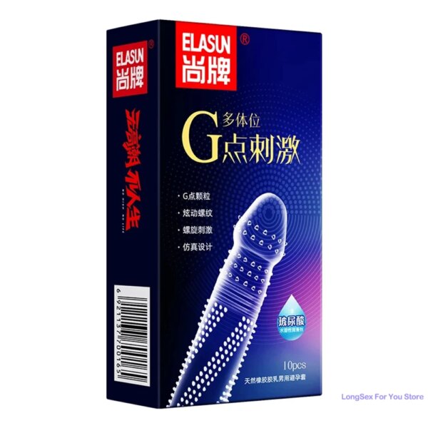 10PCS Nature Latex Condom Super Lubrication Large Particles G-spot Sex Delay Condom Sensitive Condoms for Men Adults Sex Toy
