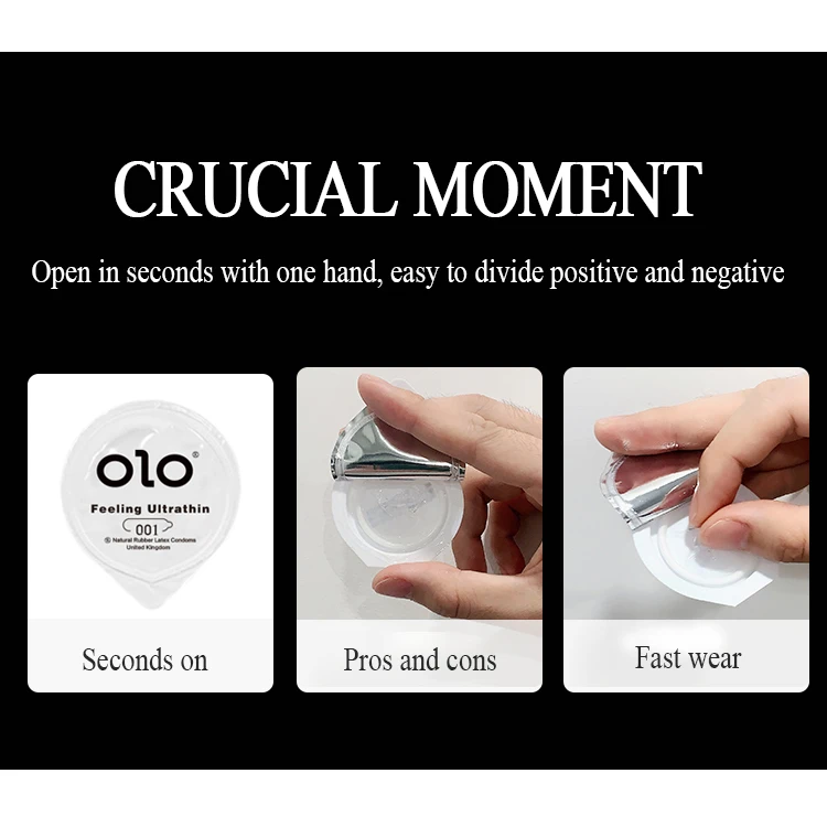 OLO Ultra Thin Condom 0.01 Feeling Penis Sleeve Hyaluronic Acids Rubber Latex Ejaculation Delay Condoms Intimate Sex Toy Product